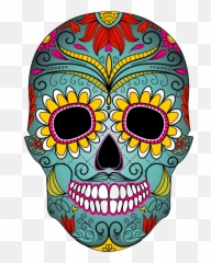 Calavera Craft Metropolitan Library System - Sugar Skull Colored png