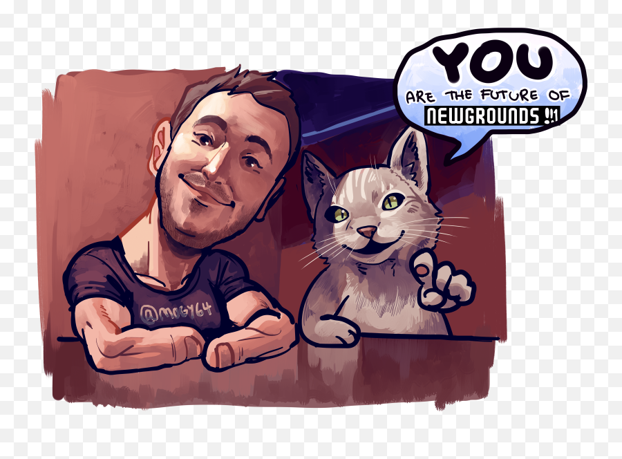 Beatiful Tom Ft Mr Cat Newgrounds Know Your Meme - Tom Fulp Fan Art Png,Newgrounds Icon