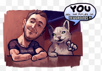 Beatiful Tom Ft Mr Cat Newgrounds Know Your Meme - Tom Fulp Fan Art Png,Newgrounds Icon