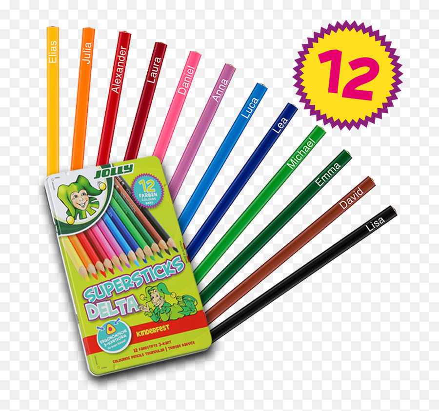 Superstick Delta Colored Pencils - 12 Colors Png,Colored Pencils Png