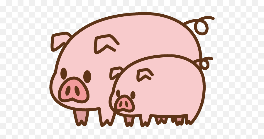 Domestic Pig Silhouette Clip Art - Pig Cartoon Png,Cartoon Pig Png