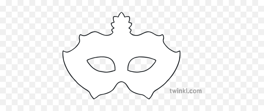 Blank Masquerade Mask Illustration - Twinkl Line Drawing Of Huia Bird Png,Masquerade Mask Png