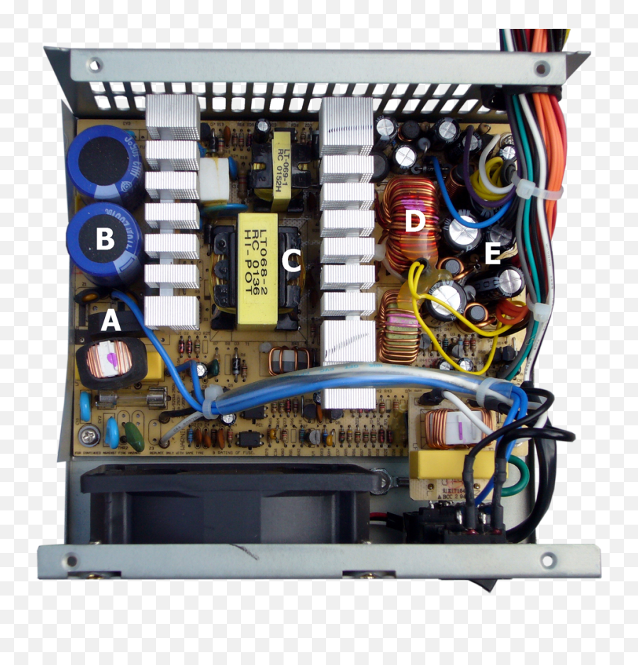 Atx Power Supply Interior - Computer Power Supply Diagram Png,Transparent Image File