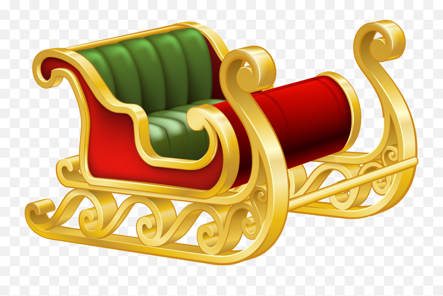 Santa Sleigh Png Clip Art Image - Christmas Sleigh Clipart Png,Sled Png