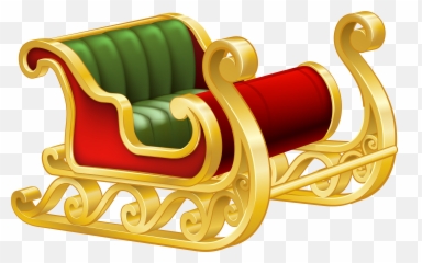 Santa Sleigh Png Clip Art Image - Christmas Sleigh Clipart Png,Sled Png
