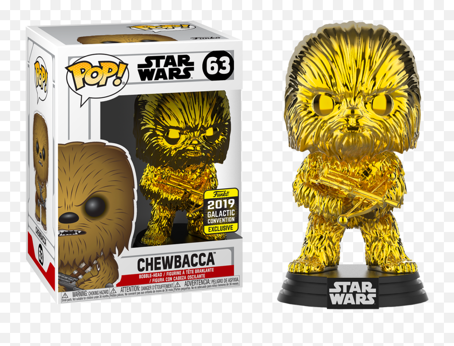 Star Wars - Chewbacca Gold Chrome 2019 Galactic Chewbacca Gold Chrome Funko Png,Chewbacca Png