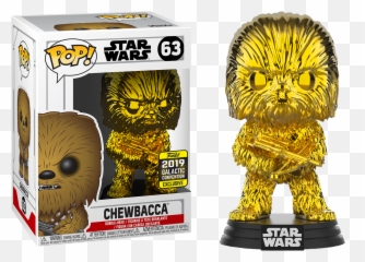 Star Wars - Chewbacca Gold Chrome 2019 Galactic Chewbacca Gold Chrome Funko Png,Chewbacca Png