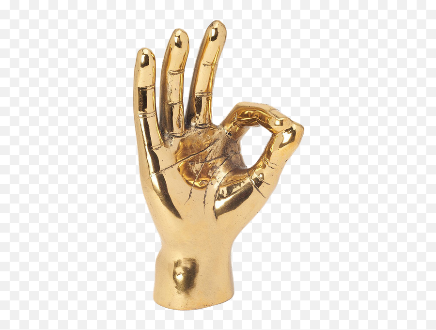 Brass Ok Hand - Gold Ok Hand Png,Ok Hand Transparent