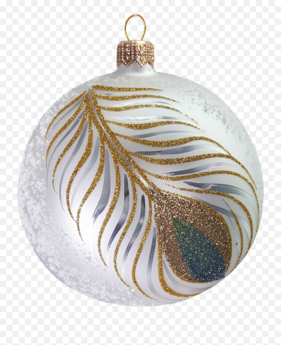 Magnificent Peacock Feather Glitter Ball - Christmas Ornament Png,Peacock Feather Png
