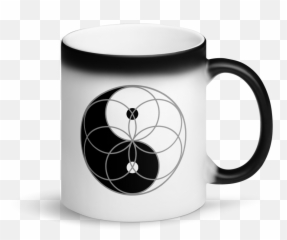Magic Mug - Yin Yang Seed Of Life Color Changing White When Hot Black When Cold Mug Png,Yin Yang Logo