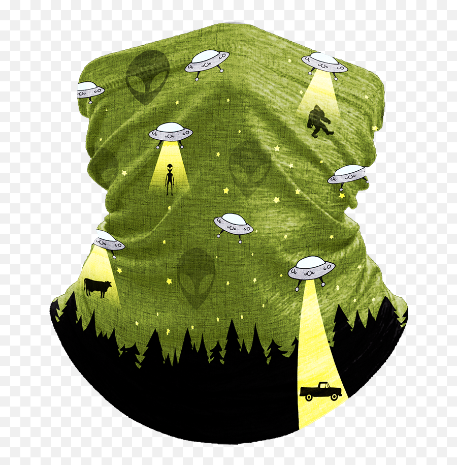 Ufo Bigfoot Neck Gaiter - Art Png,Ufo Transparent