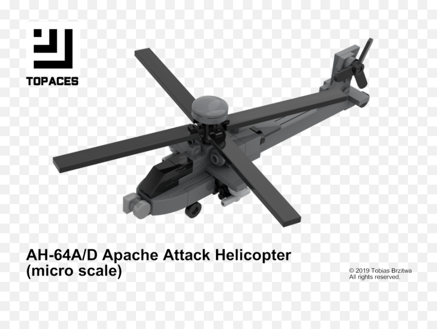 Lego Moc Micro Ah - 64ad Apache Attack Helicopter By Topaces Mini Lego Apache Helicopter Png,Apache Helicopter Png