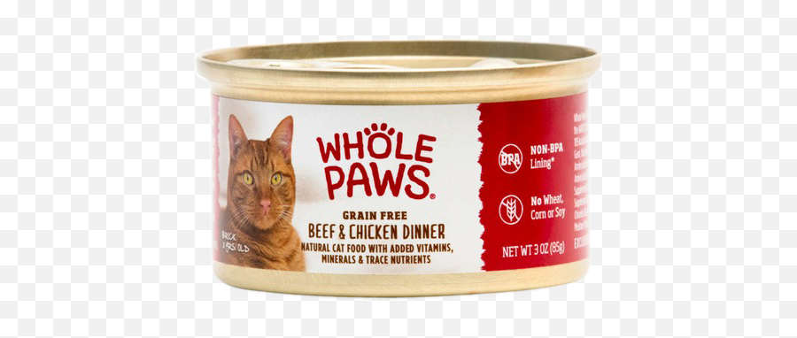 Whole Paws Beef U0026 Chicken Dinner Canned Cat Food 3 Oz - Cat Food Png,Cat Paws Png