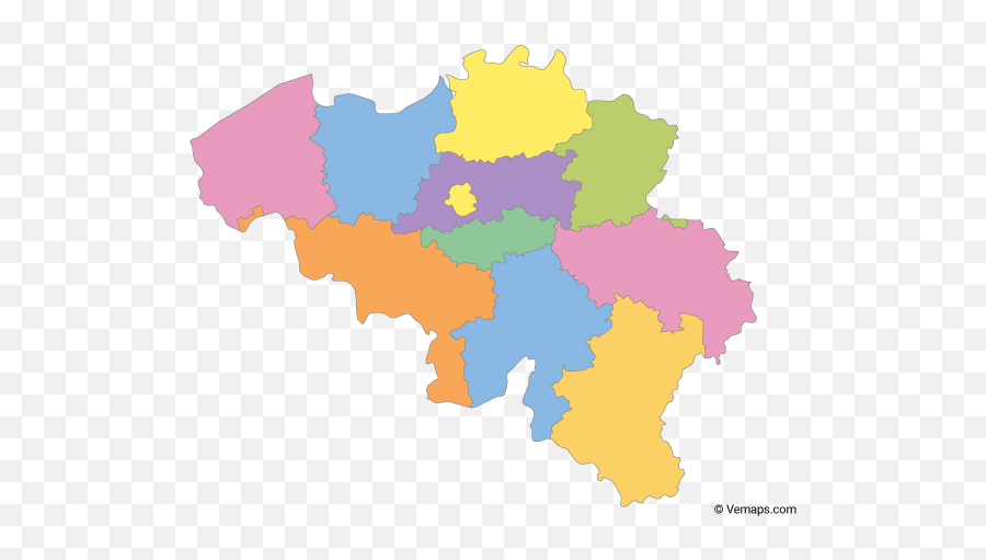 Grey Map Of Belgium Free Vector Maps - Belgium Map Vector Png,Belgium Flag Png