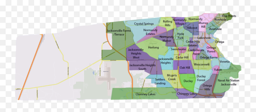 Westside Jacksonville Fl Neighborhood Maps Area Map - Atlas Png,Florida Map Png