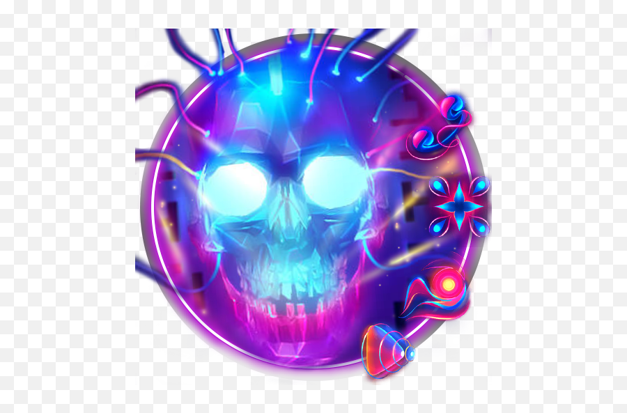 Neon Skull Launcher Theme Live Hd Wallpapers Apk 10 - Dot Png,Purple Skull Icon