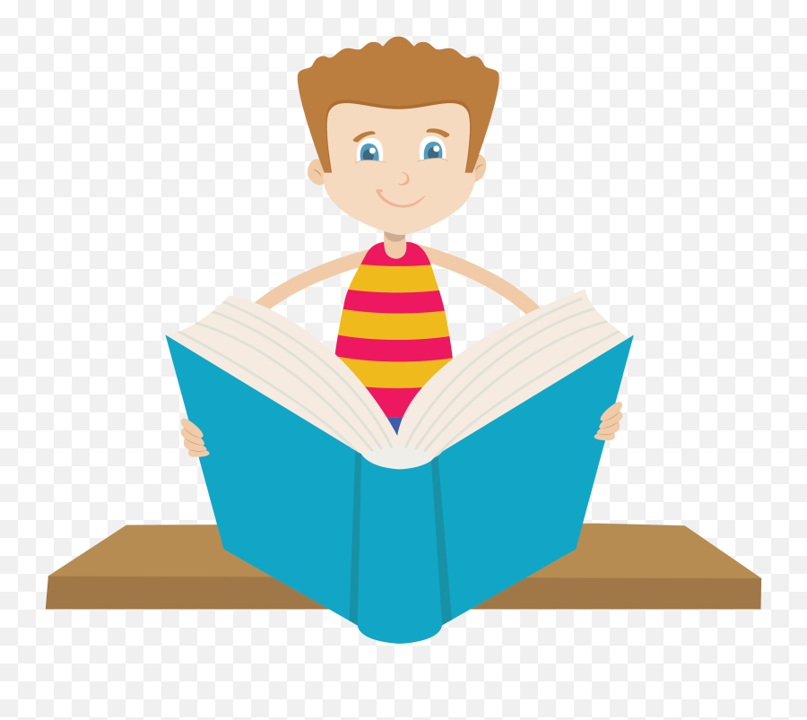 Children Book Clipart - Student Reading Free Vector Png Learning How To Read,Book Clipart Png
