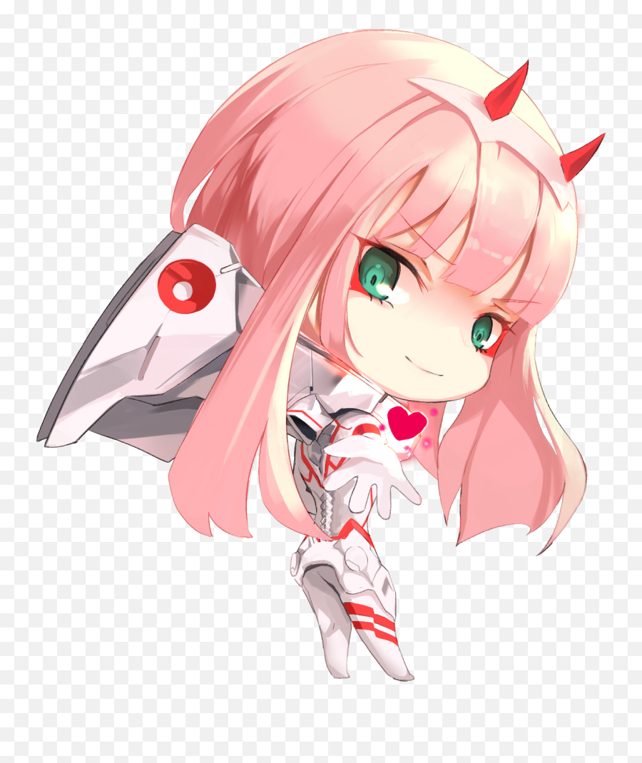 Zero Two 002 Darling In The Franxx Chibi Hair - Zero Two Chibi Png,Anime Png Images