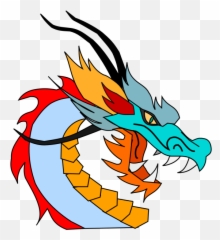 Painted Multi - colored Chinese dragon black background Dragon Clipart png