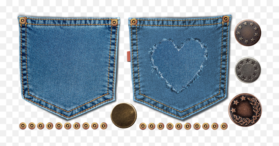 Jeans Pockets Button - Jeans Button Png,Blue Jeans Png