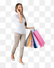 Download Free Png Woman Walking With - Woman Shopping Walking Png,Girl Walking Png