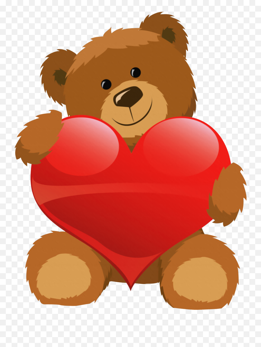 Bear With Heart Clipart - Teddy Bear Png Clipart,Grizzly Bear Png