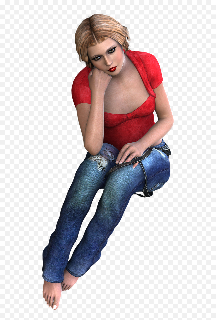 Lady Pose Model - Free Image On Pixabay Transparent Background 3d Sitting Png,Jeans Transparent Background