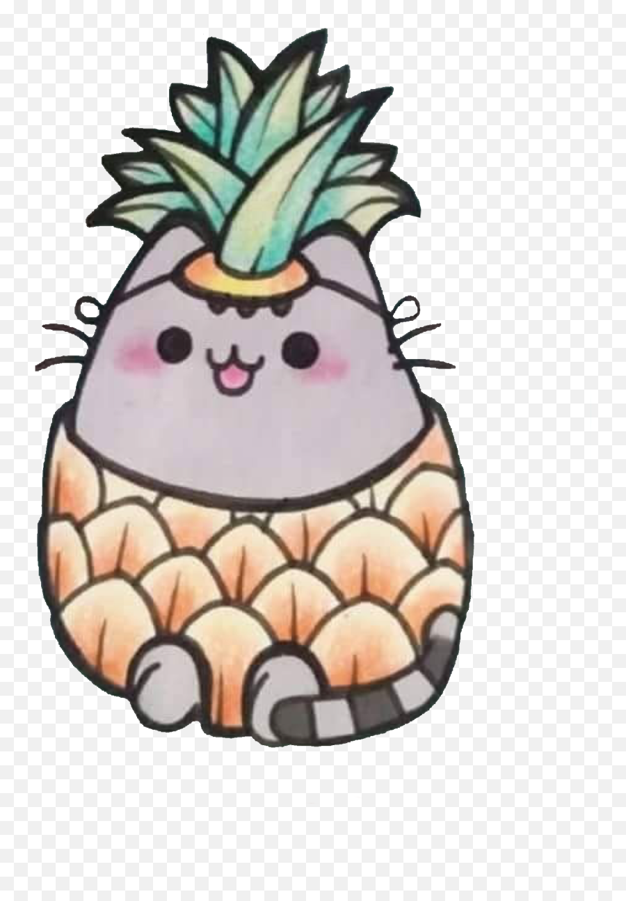 Download Pineapple Pusheen Cute Cat Kitty Kitten Costume Aww - Kawaii Pusheen Png,Pusheen Transparent Background