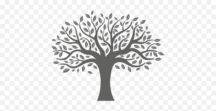 Flat Tree Silhouette - Tree With Colorful Leaves Free Png,Tree Of Life Png