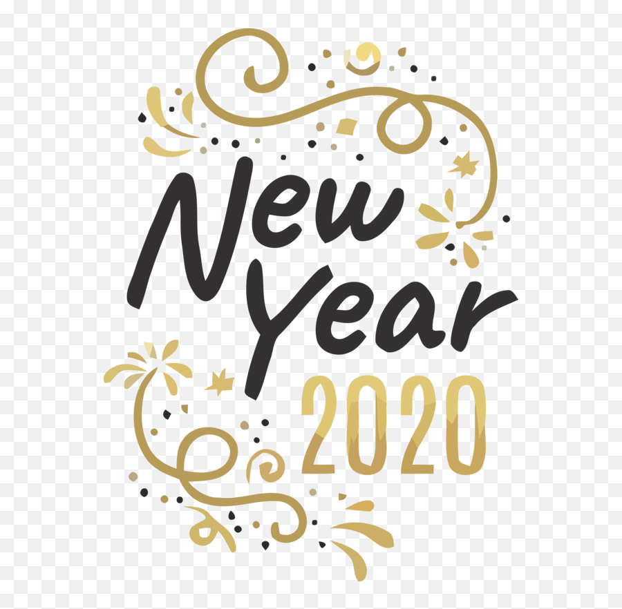 Download New Year Font Text Calligraphy For Happy 2020 - Happy New Year 2020 Card Png,Cards Png