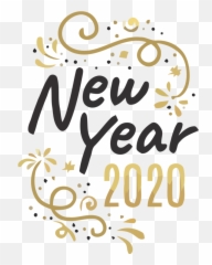 Download New Year Font Text Calligraphy For Happy 2020 - Happy New Year 2020 Card Png,Cards Png