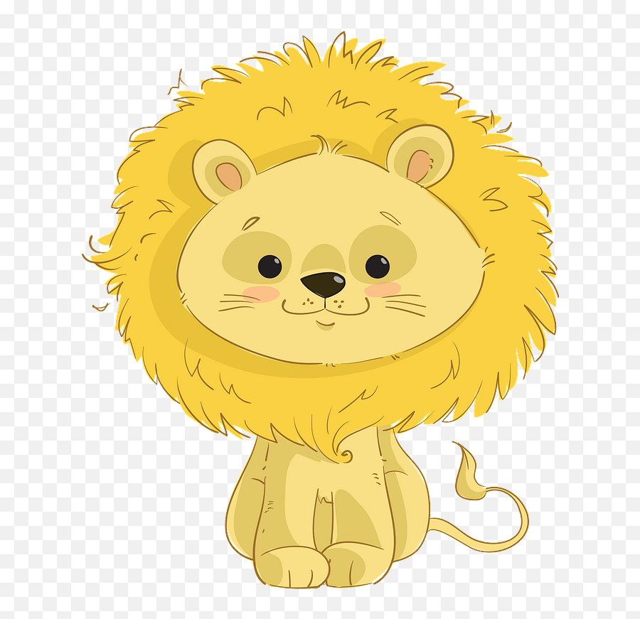 Cartoon Cute Lion Clipart - Cute Lion Clipart Png,Lion Clipart Png