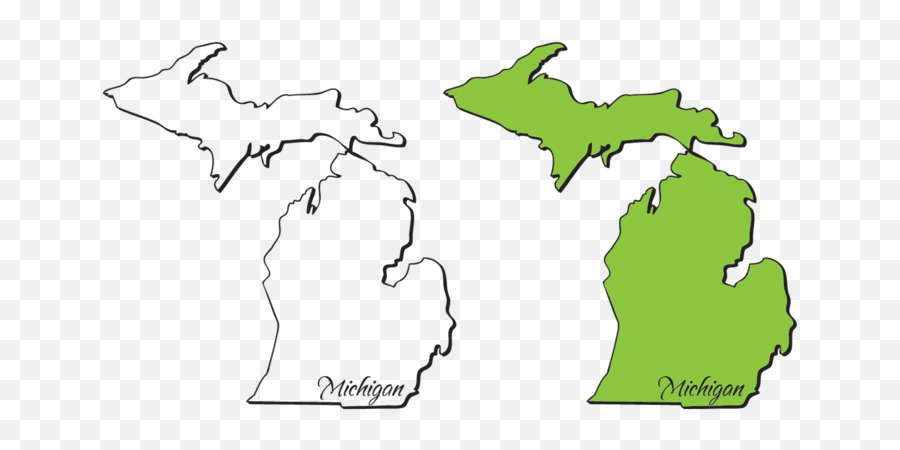 Michigan Mitten State Outlines Vectors - State Of Michigan Clipart Png,Michigan Outline Png