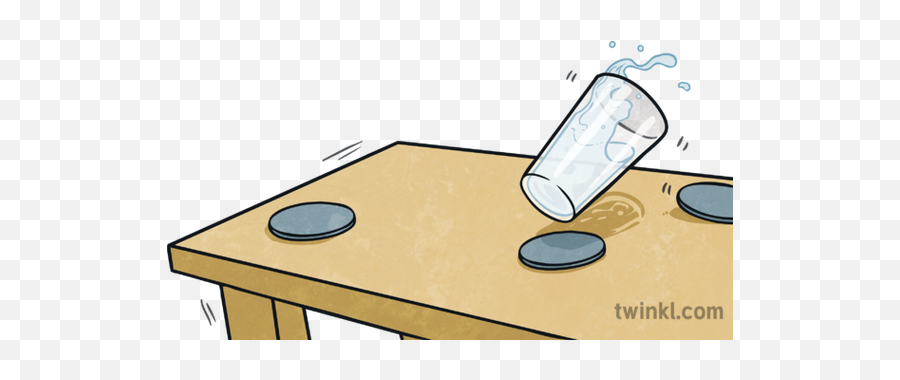 Glass Of Water Falling Illustration - Twinkl Glass Of Water Falling Cartoon Png,Water Falling Png