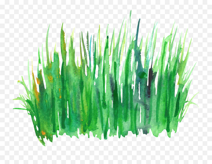 Download Green Grass Cluster Transparent Decorative - Green Png Water Color Grass,Grass Png Transparent