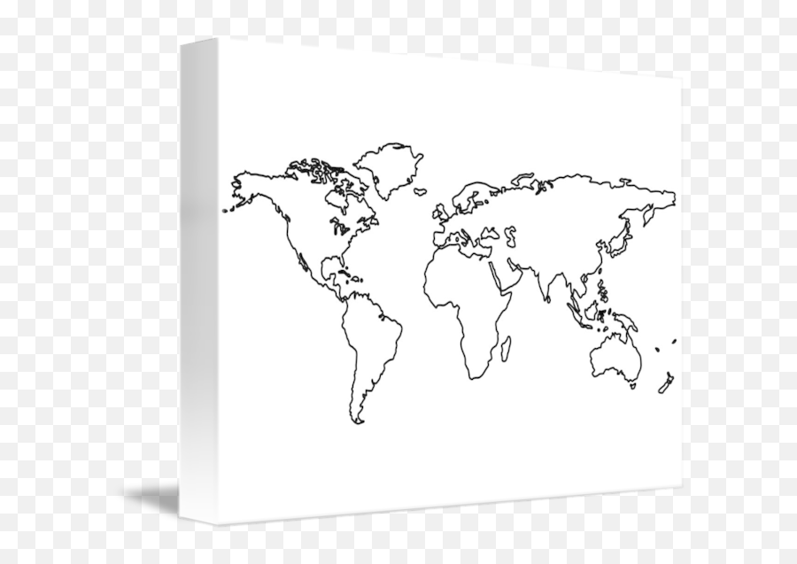World Map Silhouette Png - Black World Map Outlines Isolated World Map Bold Outline,World Map Black And White Png