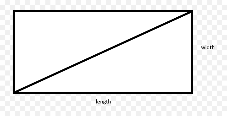 How To Find The Length Of Diagonal A Rectangle - Monochrome Png,Diagonal Line Png