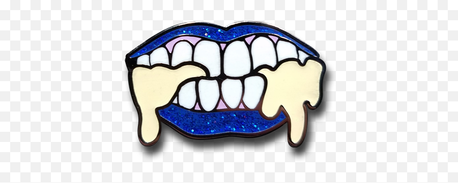 Foaming Mouth Pin - Foaming Cartoon Mouth Png,Mouth Transparent