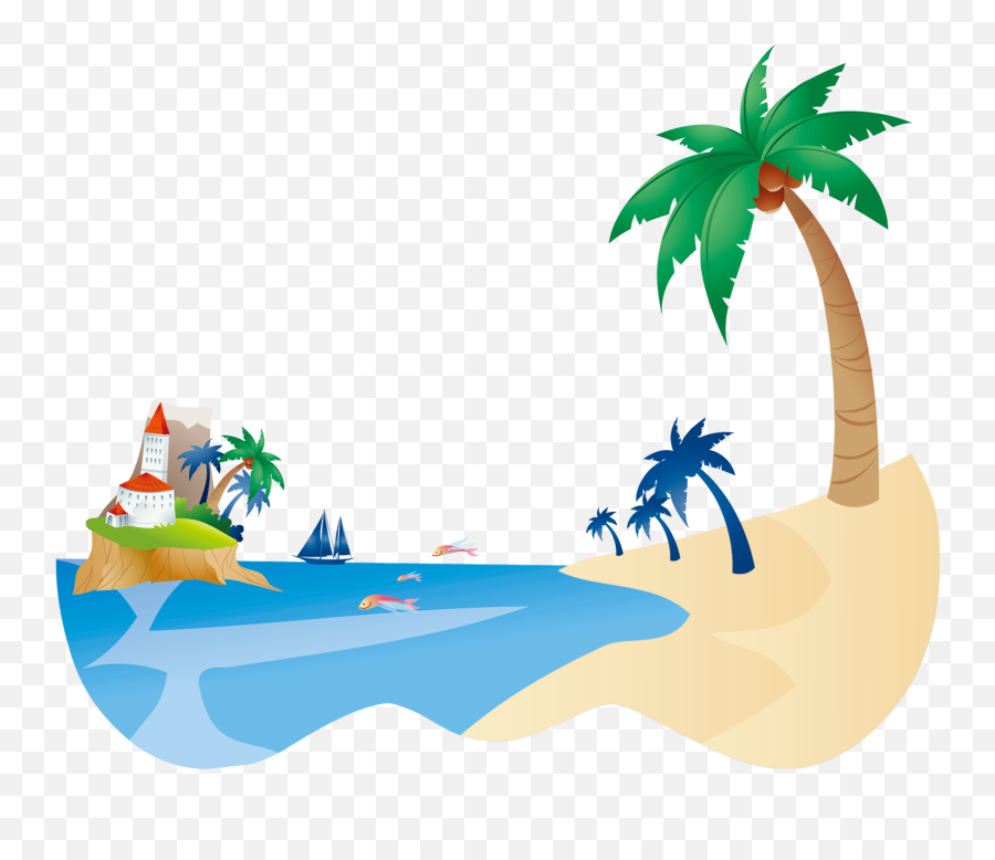 Download Free Png Beach - Backgroundtransparent Dlpngcom Coconut Tree Clip Art,Beach Background Png