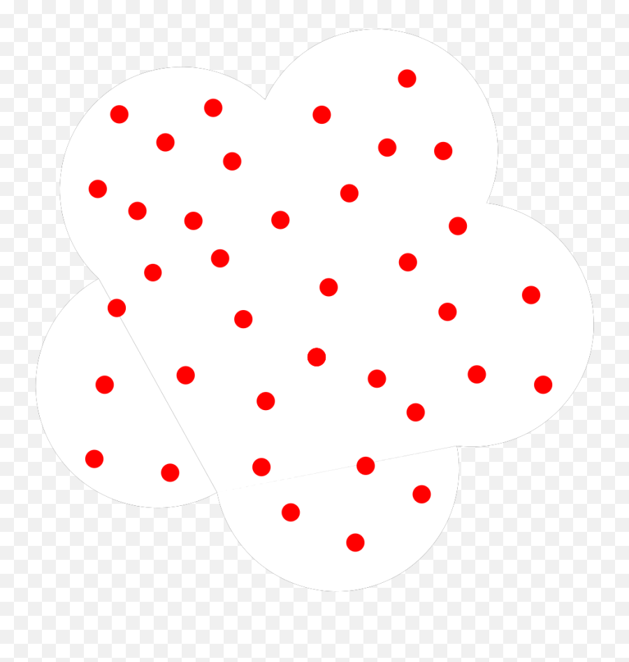 White Flower With Red Polka Dots Png - Heart,White Polka Dots Png
