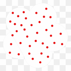 White Flower With Red Polka Dots Png - Heart