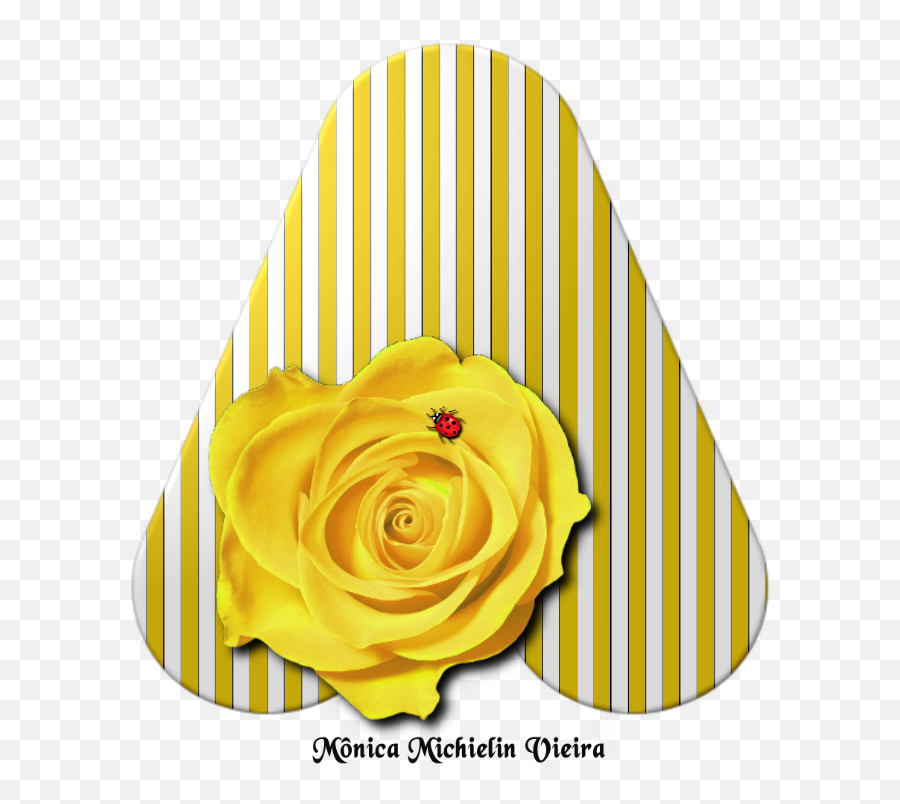 Monica Michielin Alfabetos Alfabeto Listrado E Rosa Amarela - Garden Roses Png,Yellow Rose Png