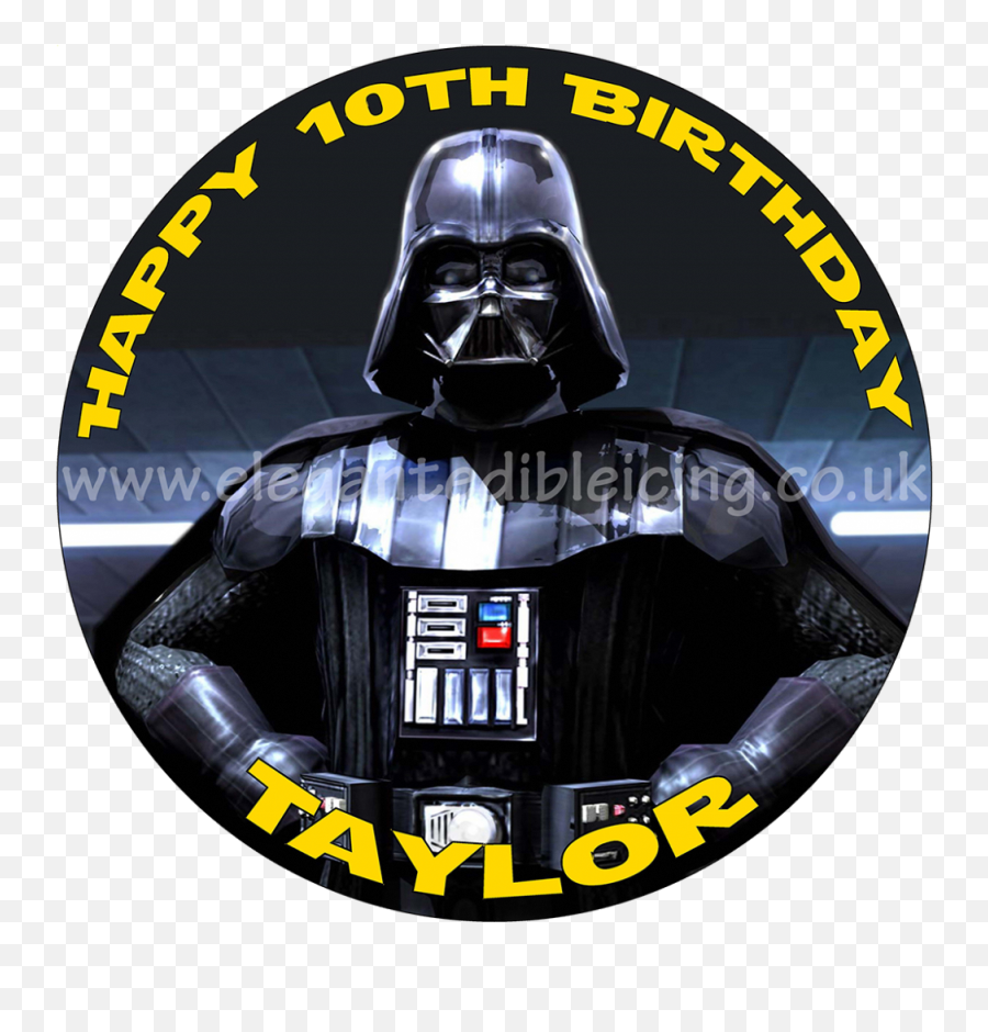 Star Wars Darth Vader Edible Round Birthday Cake Topper - Darth Vader Png,Darth Vader Transparent