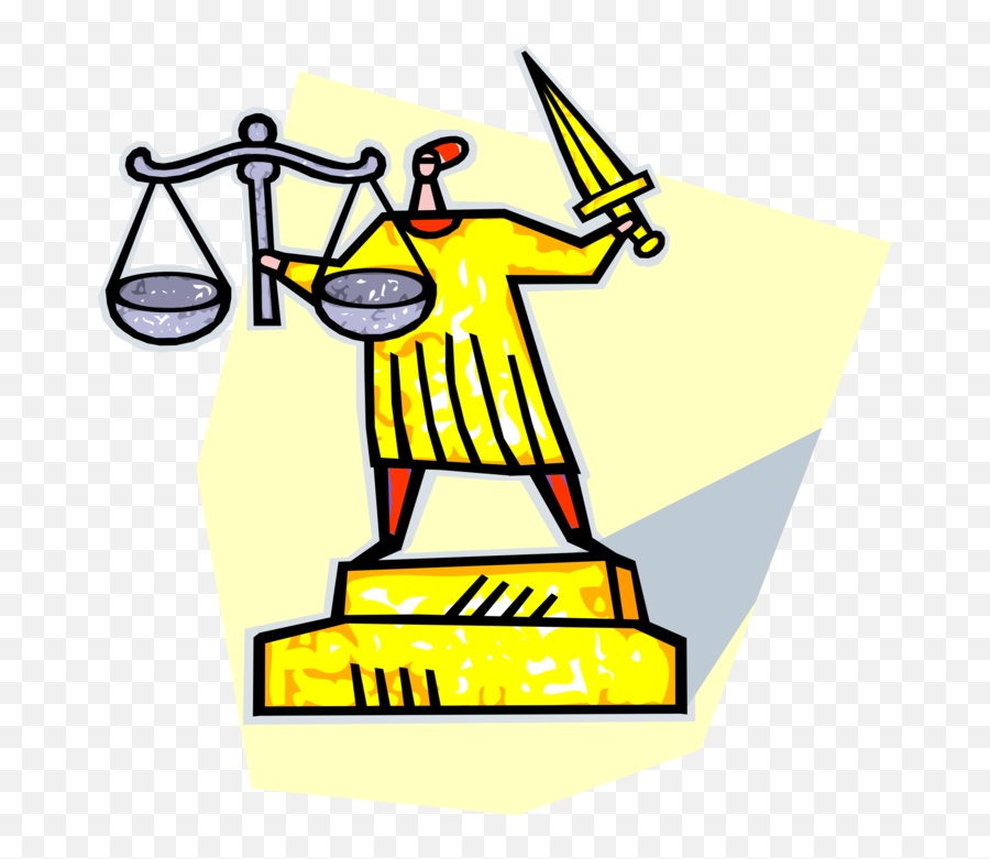 Vector Illustration Of Justice Scales With Lady Png