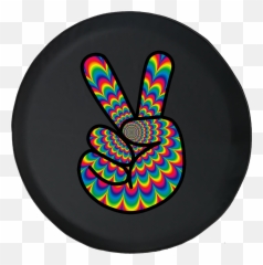 Trippy Hippy Peace Sgin Adventure Offroad 4x4 Lifted Grill Spare Tire Cover Fits Jeep Rv U0026 More 28 Inch - Walmartcom Signo De La Paz Hippie Png,Trippy Png