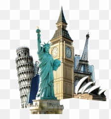Tourist Png - World Tourist Sights Big Ben Eiffel Tower Eiffel Tower Or Statue Of Liberty,Big Ben Transparent