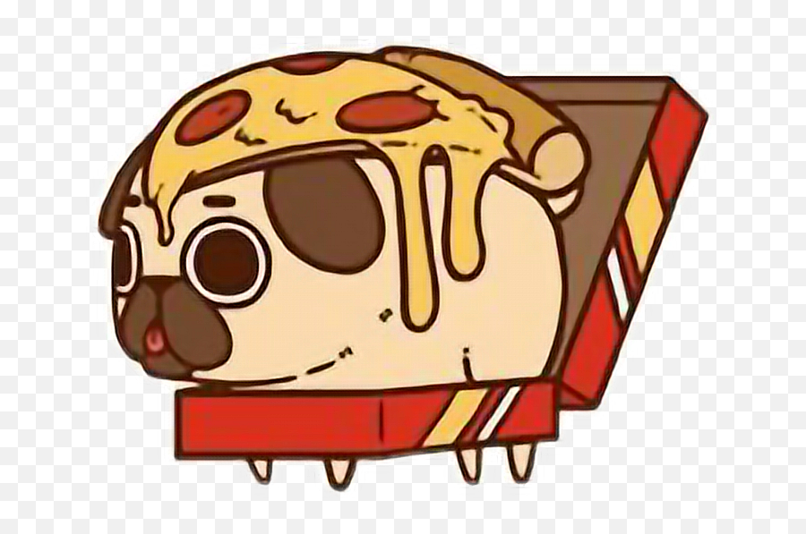 Cute Kawaii Pug Chibi Food Pizzafreetoedit - Cute Kawaii Puglie Pug Pizza Png,Pug Transparent