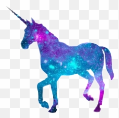 Transparent Background Galaxy Unicorn - Png