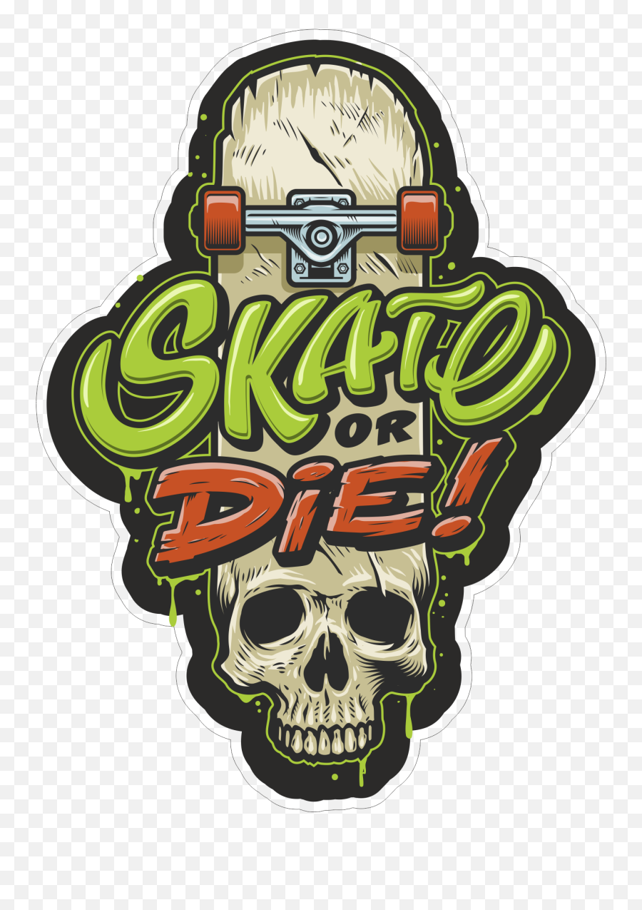 Skateboard Vector Sticker Skate Or Die - Sticker Skateboard Png,Skateboarding Logo Wallpaper