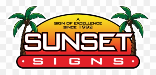 Sunset Signs U2022 Quality Signage Manufacturing For Over 25 Years - Palm Tree Clip Art Png,Sunset Logo